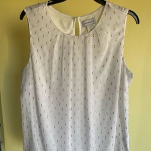 Liz Claiborne Elastic Hem Tank Top w/ Gold design